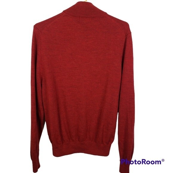 Brooks Brothers 346 Mens 1/4 Zip 100% Merino Wool Sweater Size Medium - Picture 3 of 7
